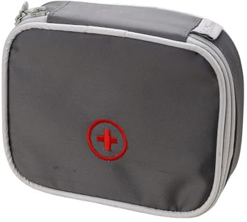 Oykrueats 1 Stücke Klein Reiseapotheke Tasche, Grau Leer Medikamententasche Mit Reißverschluss, Tragbare Mini Notfalltasche, Erste Hilfe Apotheke, Sanitasche Für Reise Outdoor Wandern First Aid