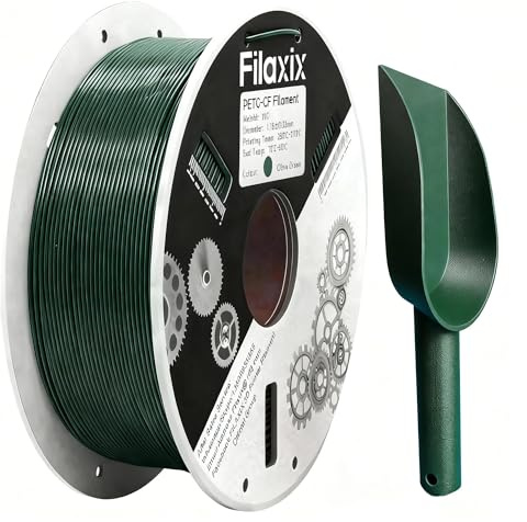 Carbon Fiber PETG Filament 1.75 mm, PETG CF 3D Printer Filament, Compatible with Bambu LAB,QIDI MAX3, Prusa MK4,FLASHFORGE Adventurer 5M 3D Printer, 1 KG 1 Spool/Olive Green