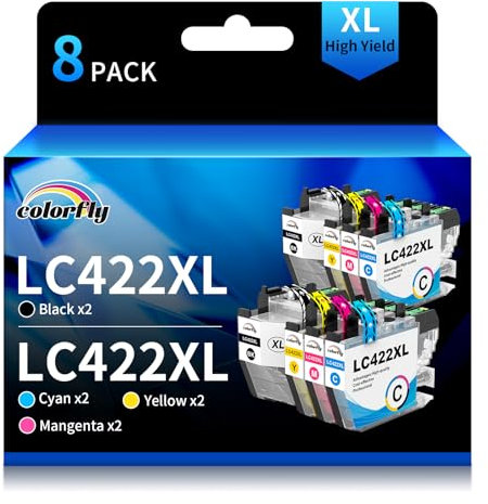 colorfly LC422XL Druckerpatronen Kompatibel für Brother LC422 422XL für Brother MFC-J5340DW Patronen MFC-J5345DW MFC-J5740DW MFC-J6540DW MFC-J6940DW (8er-Pack)