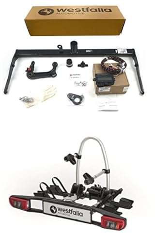Bundle aus Westfalia abnehmbare Anhängerkupplung für VW Tiguan (AD1) (ab BJ 04/2016) inkl. 13-pol. E-Satz + Westfalia BC 60 Fahrradträger (für 2 Fahrräder | E-Bike geeignet)