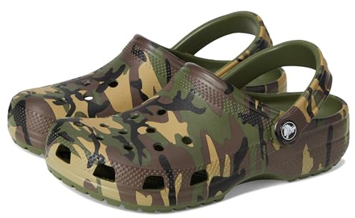 Crocs Unisex Kids Clog, Classic Camouflage Clog, Army Green/Multi, 3 UK Child