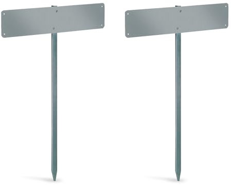 Alberts 2er Set Nummernschild-Befestigung | zum Einschlagen | feuerverzinkt | Gesamthöhe 750 mm