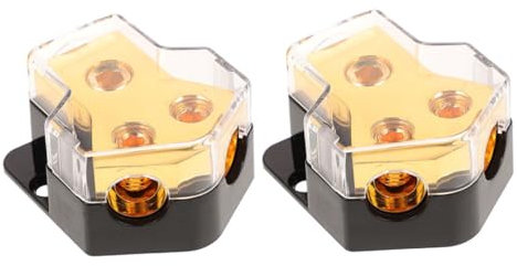 UKCOCO 2pcs Way Distribution Block Car Audio Power Splitter Power Distribution Box for Car Amplifier Amp Block Distributor for Audio Cable Splitter