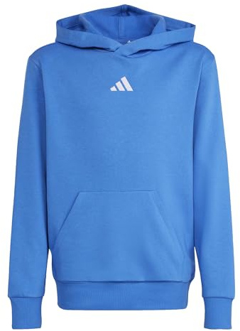 adidas Unisex Kids Essentials Pocket Hoodie, ray Blue/White, 9-10 Years
