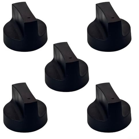 5Pcs Gas Stove Knob, BBQ Grill Knob 50 Mm Diameter 8 Mm Insert Precisely Adjustable Flame Intensity For Kitchen Stoves Ovens Gas Hob Locks(Black)