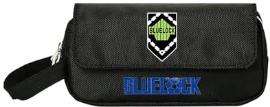 LKY STAR Anime Blue Lock Federmäppchen,Schwarze Kosmetiktasche mit Reißverschluss,Anime-Charaktere Design für Mädchen Jungen