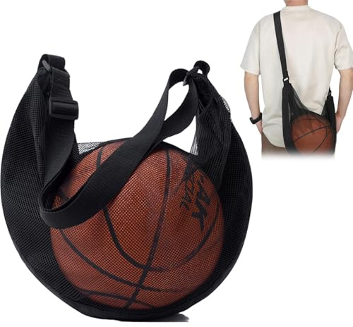 WUBAYI Basketball-Rucksack/Netz-Sportsack/Turnbeutel mit Karabiner/Fußballträger/Hoops Netztasche - Sportzubehör