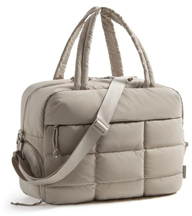 bagsmart Gym Bag Womens, 23L Travel Bag with Shoe Compartment, Brown