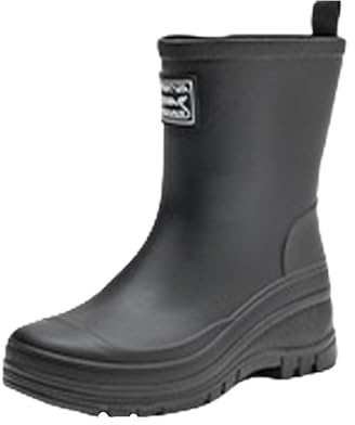 HOOUDO Stivali Gomma Donna Stivali Equitazione Antinfortunistiche di Gomma Corti Scarpe Trekking Impermeabili Scarpe Trekking Impermeabili
