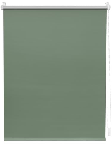 Lichtblick Thermorollo ohne Bohren, Klemmfix, Verdunklungsrollo, Hitzeschutz, Sichtschutz, Wandmontage, Deckenmontage, Rollo für Fenster und Türen 70 cm x 150 cm (B x L), Salbei