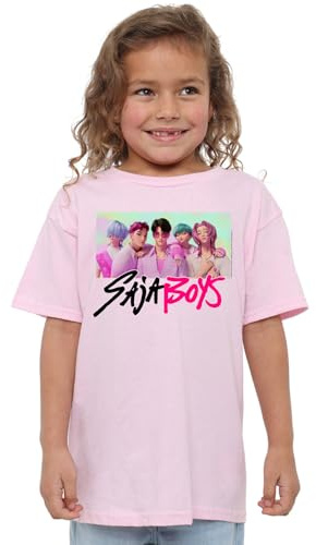 Kpop Demon Hunters Unisex Kids K-pop Demon Hunters - Saja Boys Photo Frame Kids T Shirt, White T-Shirt (Pack of 1)