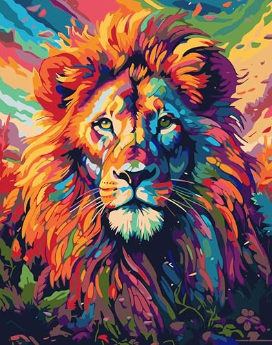 YMNLWZ Malen Nach Zahlen Erwachsene Handgemaltes Ölgemälde-Set Geschenk mit Pinsel und Acrylfarben Erwachsene für Home Decor Paint By Numbers adult, Ohne Rahmen 40X50cm (löwe)