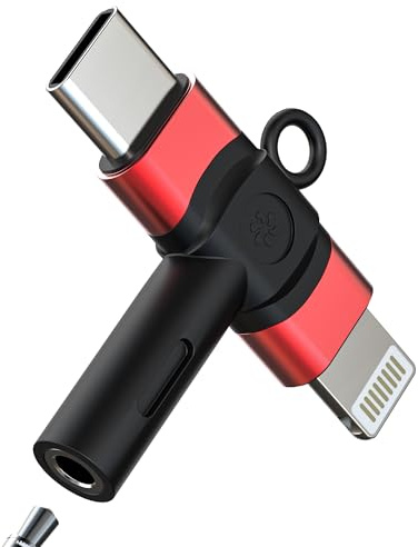 USB C Lightning to 3.5mm Headphone Jack Adapter for iPhone 17 16 15 14 for Apple Audio AUX Adaptor Compatible with Samsung S25 Digital Earphone Cable Dongle Microphone Connector for iPad Car Auxiliary