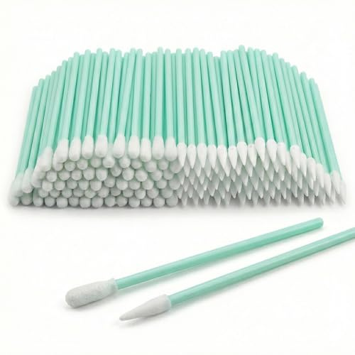NiceNaiils 200 Stück Wattestäbchen Reinigungsstäbchen Set, 100 Runde & 100 Spitze Köpfe, Staubfreie Reinigungssticks für Kamera-Objektiv, Tastatur & Elektronik, Fusselfrei & Präzise Reinigung