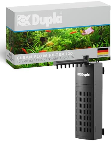 Dupla Clean Flow Filter 120 I Kompakter Innenfilter für Aquarien von 80-120 L I Flüsterleise 17 dB Eckfilter mit Kokosmatte & Aktivkohle I Garnelensicheres & energieeffizient Innenfiltersystem