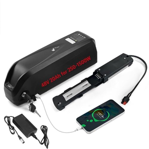 48V 52V Ebike Battery Bike Lithium Replacement Batteries (48V 20Ah 4Pin) | Long Range, High capacity, Safe, Long-lasting, with Charger and BasePlate