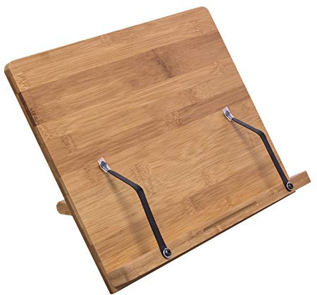 Woodluv Wooden Reading Rest Cook Book Stand Foldable Holder for Books, Documents, iPads, Tablets Or Smartphones