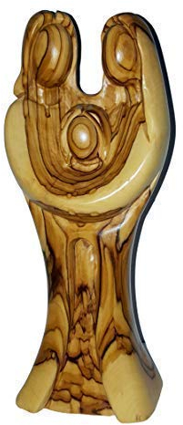 CleanPrince Holzfigur Familienfigur Vater Josef Mutter Maria Jesuskind Baby stehend 24 cm handgefertigt im Heiligen Land Israel, Figur aus Olivenholz CPH100685