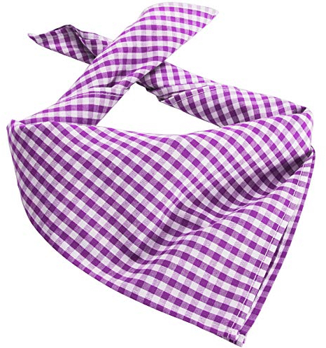 dressforfun 900644 Trachtentuch, kariert,verwendbar als Halstuch, Kopftuch oder Armtuch, für Oktoberfest & Trachten Party - Diverse Farben - (Lila | Nr. 303246)