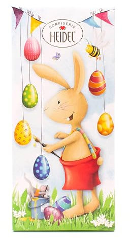 Heidel Oster-Nostalgie Choco-Grüße 100g, Premium Milchschokoladen-Tafel mit dekorativer Verpackung, Ideal als Ostergeschenk