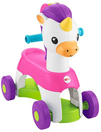 Fisher-Price Licorne Balade Musicale, Jouet à Promener avec Sons et Phrases Magiques, Version française, pour bébé dès 12 Mois, GLM37