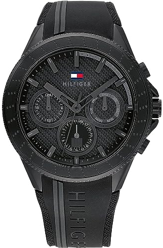 Tommy Hilfiger Multi Zifferblatt Quarz Uhr für Herren mit Weisses Silikonarmband - 1791861