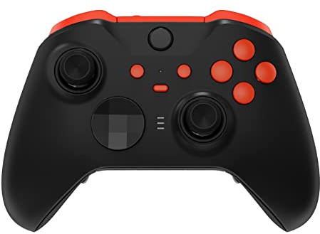 eXtremeRate Boutons Customisé pour Xbox One Elite Series 2 Manette, Trigger LB RB LT RT Bumpers ABXY Start Back Sync Buttons de Remplacement pour Xbox One Elite V2 Manette, Orange
