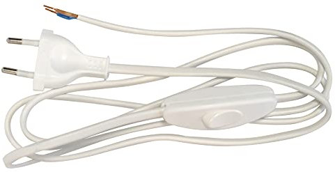 Gefom Cordon avec Interrupteur, 2m 2x0.75mm² Blanc