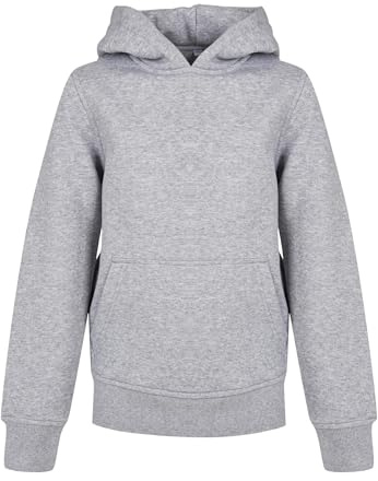 Build Your Brand Unisex Kinder Organic Basic Kids Hoody Kapuzenpullover, heathergrey, 110-116