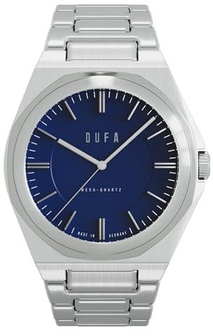DuFa DF-9037-33 Wachsmann Midnight Blue Herrenuhr mit Gliederband Saphir 5 ATM