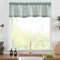 TOPICK Blue Grey Net Curtains 16 Inch Drop Small Cafe Curtains Short Sheer Voile Curtain Valance for Kitchen Sink Bedroom Bathroom Cupboard Rod Pocket 1 Panel