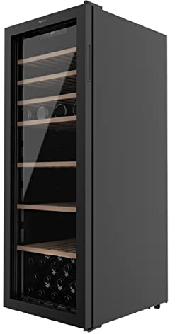 Cecotec Vinoteca de 98 Botellas Bolero GrandSommelier B98Black. 203 L, Sistema Compresor de Enfriamiento, Display, Control Táctil, Temperatura Regulable y Luz LED interior