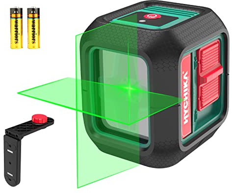 HYCHIKA Livella Laser Autolivellante, Laser Verde Orizzontali e Verticali Ruotabile di 360 °, Laser Autolivellante per Decorazione Domestica, 1 Magnetica Supporto, 2 Batteries