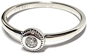 Ring 585/- Weißgold WG Brillant 0,07 ct w/si Verlobungsring Klassiker #50