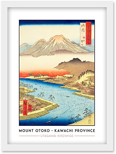 Wee Blue Coo Mount Otoko in Hirakata Kawachi Province Utagawa Hiroshige Japanese Woodblock Classic Collection Artwork Framed Wall Art Print A4
