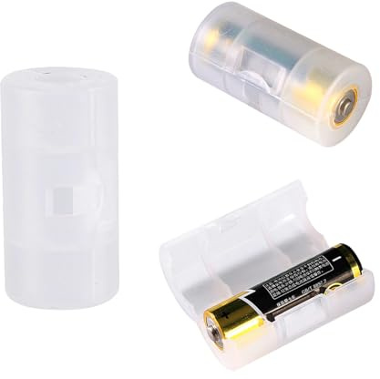 Battery Adapters Holder, 4 Pack AA to Size C Battery Adapters Holder Switcher Converter Cases Box White