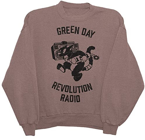 Green Day Unisex-Adult Standard Revolution Radio Sweatshirt, Brown, S
