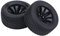 KIMISS 90 Mm RC-Reifen, RC-Fahrzeugräder, Reifen, Schwarzer Gummi, Kunststoff, 2-teiliges Set, Gummireifen, Reifen, Kunststoffnaben, Rad für 1:12 RC-Auto, Rennwagen, LKW