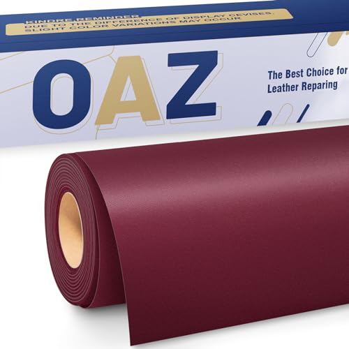 OAZ Leder Reparatur Patch, 40x80cm Lederflicken Selbstklebend Leder Reparatur Patch, für Möbel, Sofas, Autositze, Handtaschen, Jacken, Leder Renovierung, Weinrot