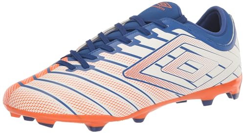 UMBRO Velocita Elixir Club FG, Tacos de fútbol Hombre, Blanco Naranja Azul, 45 EU