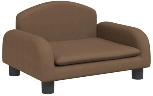 vidaXL Hundebett, Hundekissen mit weicher Polsterung, Hundesofa Hundecouch für kleine Hunde Haustiere, Haustierbett Katzenbett, Braun Stoff