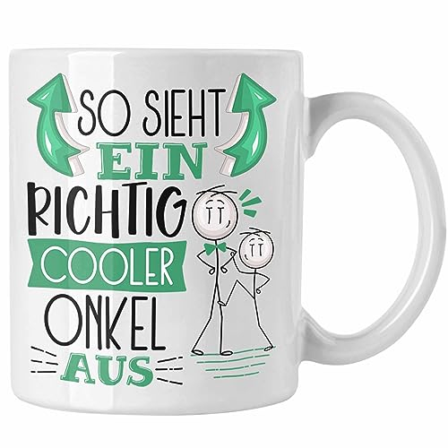 Trendation - Onkel Tasse Geschenk So Sieht Ein RIchtig Cooler Onkel Aus Geschenkidee Lustiger Spruch Geburtstag Becher Kaffeetasse Bester Onkel (Weiß)