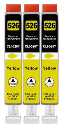 3 XXL Druckerpatronen kompatibel zu CLI-526 Y Gelb für Canon PIXMA IP4850 IP4950 IX6550 MG5150 MG5250 MG5350 MG6150 MG6250 MG8150 MG8250 MX715 MX885 MX895