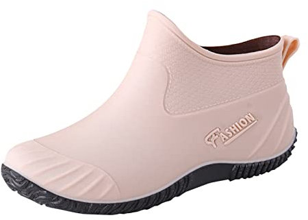 Stivali Pioggia Donna Gomma Leggero Impermeabili Antiscivolo Stivaletti Allagamento Comode Stivale Giardino Giardinaggio Leggeri Morbidi Scarpe (A01-Khaki, 40)