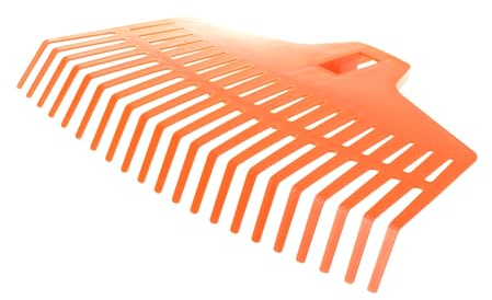 Aqbau® Rastrello per foglie in plastica, senza manico, larghezza 39 cm, colore arancione