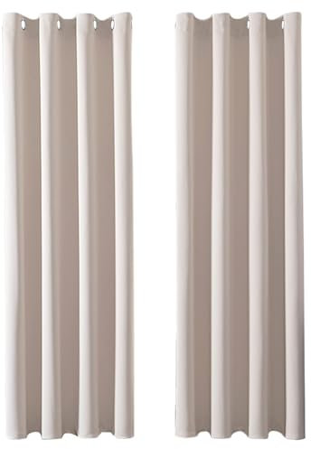 MRTREES Gardinen Blickdicht Beige mit Ösen Verdunklungsvorhänge 2er Set, 290 cm Extra Lange, 140 cm Breit, Thermovorhang Gegen Kälte für Wohnzimmer Moderne Schlafzimmer Blackout Curtain