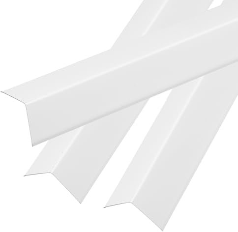 sourcing map 3 Pcs Aluminum Wall Corner Protectors L Molding Corner Guards Inside and Outside Wall Edge Trim for Walls Doors Window Cabinets Fireplaces Marble Tile Edge, White