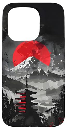 Japanese Mountain Sunset Case for iPhone 15 Pro