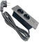 KUWUNG Enchufe Empotrable Mesa, Enchufes Encimera Cocina con 2 enchufes con USB, con Cable De 1,5 M, Toma De Mesa para Mesa, Encimera, Muebles de Cocina, Negro