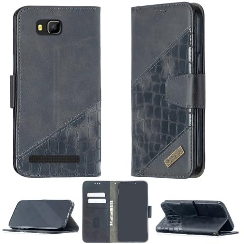 bojioderf Coque Compatible pour Logicom Wave 2 Coque Étui Housse Case Support [avec Trempé 9H Protection D'écran] BF04 Black